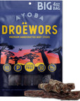 Ayoba Droewors Grass Fed Beef Paleo Sticks 4 Ounce Pack of 1 Keto Friendly AirDried Grass Fed Beef Snack  Gluten Free Nitrate Free No Sugar Meat Snacks