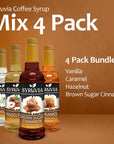 Syruvia Coffee Syrup Flavor Fusion Pack Vanilla Caramel Hazelnut and Brown Sugar Cinnamon  Elevate Your Coffee Game