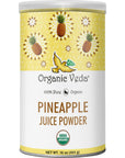 Organic Veda Pineapple Powder  Organic Pineapple Fruit Juice Powder Concentrate for Drink Mix Smoothies Baking  Vegan Bromelain No Preservatives Artificial Flavors Sugar free NonGMO  16 oz