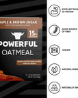 Powerful Nutrition Instant Protein Oatmeal Packets, Maple Brown Sugar, 20 Count, 15g of Protein, 3g of Fiber, Kosher, Natural Ingredients, Power Up Your Day with an Instant Breakfast