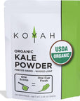 KOYAH  Organic USA Grown Kale Powder Equivalent to 30 Cups Fresh Freezedried WholeLeaf Powder