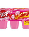 Snack Pack Pink STARBURST Flavored Juicy Gels Cups 325 oz 6 Count