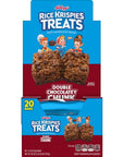 Rice Krispies Treats Marshmallow Snack Bars Kids Snacks School Lunch Double Chocolatey Chunk 26oz Box 20 Bars