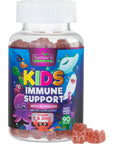 Kids Immune Support Gummies with Vitamin C, Zinc & Echinacea, Gluten Free & Non-GMO Chewable Immune Support for Kids Gummy, Daily Childrens Immune Support Vitamins, Vegan, Berry Flavor - 90 Gummies