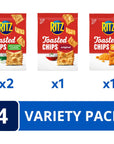 RITZ Toasted Chips Variety Pack with Cheddar Sour Cream and Onion and Original Crackers