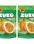 Zuko Passion Fruit Instant Powder Drink  Family Pack  No Sugar Needed  Vitamin C  141 Ounce Pack of 2