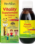 Herbion Naturals Vitality Supplement Syrup for Children, Promotes Growth and Appetite, Relieves Fatigue, Improves Mental and Physical Performance, Boosts Energy, 5 FL Oz - For Kids of 1 Year and Above