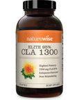 NatureWise Elite CLA 1300 Maximum Potency, 95% CLA Safflower Oil Workout Supplement, Support Muscle Function & Fitness goals (2 Month Supply - 180 Count)