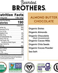 Bearded Brothers Organic Vegan Energy Bars - Gluten & Soy Free, Paleo, Whole 30 | Non GMO, Low Glycemic, High Protein | 12pk Almond Butter Chocolate