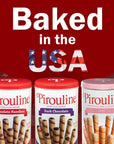 Pirouline Rolled Wafers  Best Flavor Mix  Chocolate Hazelnut Dark Chocolate and Strawberry  Rolled Wafer Cookies for Coffee Tea Ice Cream Snacks Parties Gifts  141oz Tin 3pk