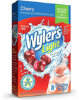 Wylers Light Singles To Go Powder Packets Water Drink Mix Cherry 8 Packets per Box 24 total Packets Pack of 3