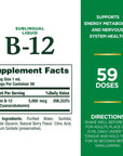 Nature's Bounty Vitamin B12 5000 Mcg Sublingual Liquid, Cardiovascular Health & Cellular Energy Support, 2 Fl Oz (1 Count)