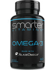 SmarterVitamins Omega 3 Fish Oil, Strawberry Flavor, Burpless, Tasteless, 2000mg, DHA EPA Triple Strength Brain Support, Joint Support, Made with AlaskOmega®, Heart Support