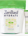 Zen Basil Hydrate  Coconut Water  sugarfree hydration packets  fasting support  keto paleo  16 sticks  cellular hydration