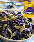 TSMOMENT Butterfly Pea Flower Tea Pure Natural Butterfly Pea Tea Premium Dried Butterfly Pea Flower for Blue  Purple Tea Drinks and Food Coloring 50g176 Oz