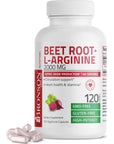 Bronson Beet Root + L-Arginine 2000 MG Nitric Oxide Production- Non-GMO, 120 Vegetarian Capsules