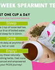 PCOS Spearmint Organic Tea helps hormone balance reduce unwanted hair clear acne healthy skin 1pack