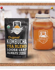 Fermentaholics USDA Certified Organic Kombucha Tea Blend 8 oz  Makes 22 Gallons  Kosher Certified  Organic Black and Green Tea Blend  Loose Leaf