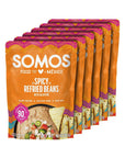 SOMOS Spicy Refried Beans  Gluten Free NonGMO Vegan  Microwavable Meals Ready to Eat  Delicious Healthy  Convenient  Perfect for Tacos Tostadas  More  10 oz Pack of 6