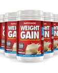 Naturade  All Natural Weight Gain Drink Mix  Gluten Free Delicious Taste 1600 Calories per Servings  Mass Gainer wCarbohydrates  Protein  Vanilla 406 Ounce  24 Servings  Pack of 6