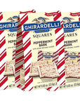 Ghirardelli Peppermint Bark Squares - .83 oz Pouches - 3 Pouches