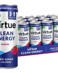 Virtue Clean Energy, Berries - Natural Energy Drink - 8.4 oz (Pack of 12)