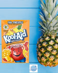 KoolAid Pina Pineapple Unsweetened Drink Mix 12 Packets with June Street Market Kawaii Fruit Sticker style may vary