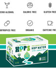 H2OPS Sparkling Hop Water  Original 12 Pack  Zero Calorie NA Beer Craft Brewed Premium Organic Hops Lightly Carbonated Hop Tea Gluten Free Unsweetened Non Alcoholic drinks