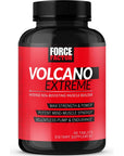 Force Factor Volcano Extreme Pre Workout Nitric Oxide Booster Supplement for Men with Creatine, L-Citrulline,and Huperzine A for Better Muscle Pumps, Strength, Focus, Workout Performance, 90 Tablets