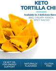 WonderSlim KETO Tortilla Chips with MCT Oil Spicy Nacho 3g Net Carbs 13g Fat 9g Protein 0g Sugar Gluten Free 7ct