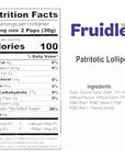 Fruidles Round Patriotic Lollipop USA Red Blue  White Mixed Fruit Flavor Individually Wrapped 15 Inch 15 gram Sucker 12Pack