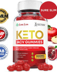 Justified Laboratories Sure Slim Keto ACV Gummies 1000MG with Pomegranate Juice Beet Juice Powder B12 300 Gummys