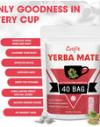 Catfit Yerba Mate Tea for Boost Energy Focus and Health Perfect Coffee Replacement No Dust Fresh Vegan Kosher GlutenFree 40 Tea Bags