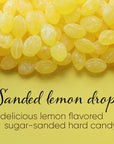 Claeys Sanded Lemon Drops Candy  Bulk Candy Lemon Drops Hard Candy  2 Pounds  Christmas Candy  Ideal for Holidays Sour Candy Lovers  Lemon Flavor