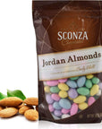 Sconza Assorted Jordan Almonds  Candy Coated California Almonds  Made in the USA Pack of 1 16 Ounce