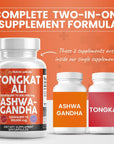 Clean Nutraceuticals Tongkat Ali 300,000mg and Ashwagandha 100,000mg Supplement Capsules - 120 Count - Support Your Natural Health, Mood, and Stress Relief - Premium Blend Made in The USA