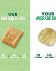 Quevos Protein Chips - The Original Low Carb Protein Chips made with Egg Whites, Crunchy Flavorful Protein & High Fiber Snacks, Keto Friendly, Diabetic & Atkins Friendly, Gluten Free, Low Carb Chips - Sour Cream and Onion, 1 Oz (Pack of 12)