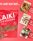 LAIKI Red Rice Crackers  Gluten Free Snacks  Deliciously Light and Airy Crunch  AllergenFriendly Vegan NonGMO Verified FODMAP Friendly Rice Crackers Red Rice  353 Ounce Bag Pack of 8