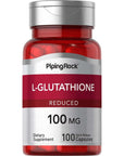 Piping Rock L Glutathione Supplement | 100 mg | 100 Capsules | Reduced Form | Non-GMO, Gluten Free