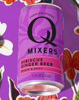 Q Mixers Hibiscus Ginger Beer Premium Cocktail Mixer Made with Real Ingredients 75oz Can  15 PACK