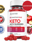 Justified Laboratories (2 Pack) Anatomy One Keto ACV Gummies 1000MG Anatomyone Vegan Non GMO with Pomegranate Juice Beet Root B12 120 Gummys