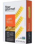 Fiber Gourmet Pasta - Light Rotini Pasta - Low Net Carb, Fiber-Rich, Low Calorie, Healthy Pasta - Made in Italy, Kosher, Vegan, Non-GMO - 8 Oz, Pack of 6