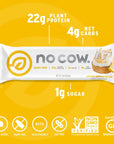 No Cow High Protein Bars Lemon Meringue  Healthy Snacks 20g Vegan Protein High Fiber Low Sugar Keto Friendly Dairy  Gluten Free 12 Count