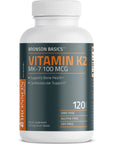 Bronson Vitamin K2 MK-7 100 MCG, K2 as MK7 Menaquinone, Bone Support Non-GMO, 120 Tablets