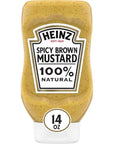 Heinz 100% Natural Spicy Brown Mustard (14 oz Bottle)