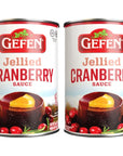 Gefen Jellied Cranberry Sauce 16oz 2 Pack  All Natural No High Fructose Corn Syrup  Kosher for Passover