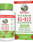 MaryRuth's Vitamin D3 + B12 Gummies | 2 Month Supply | Vitamin D & B12 Vitamin Supplements for Adults & Kids | Supports Bone Health | Promotes Energy Boost | Vegan | Non-GMO| 60 Servings