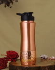 Pure Copper Water Bottle with Sipper 900 Ml Capacity 304 US Fl Ounce For Ayurveda Health Benefits