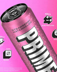 Prime Energy Drink by Logan Paul  KSI Naturally Flavored 200mg Caffeine Zero Sugar 300mg Electrolytes Vegan 12 Fl Oz per Can Strawberry Watermelon 24 Pack