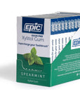 Epic Xylitol Chewing Gum  Sugar Free  Aspartame Free Chewing Gum Sweetened wXylitol for Dry Mouth  Gum Health Spearmint 12Piece Pack 12 Packs